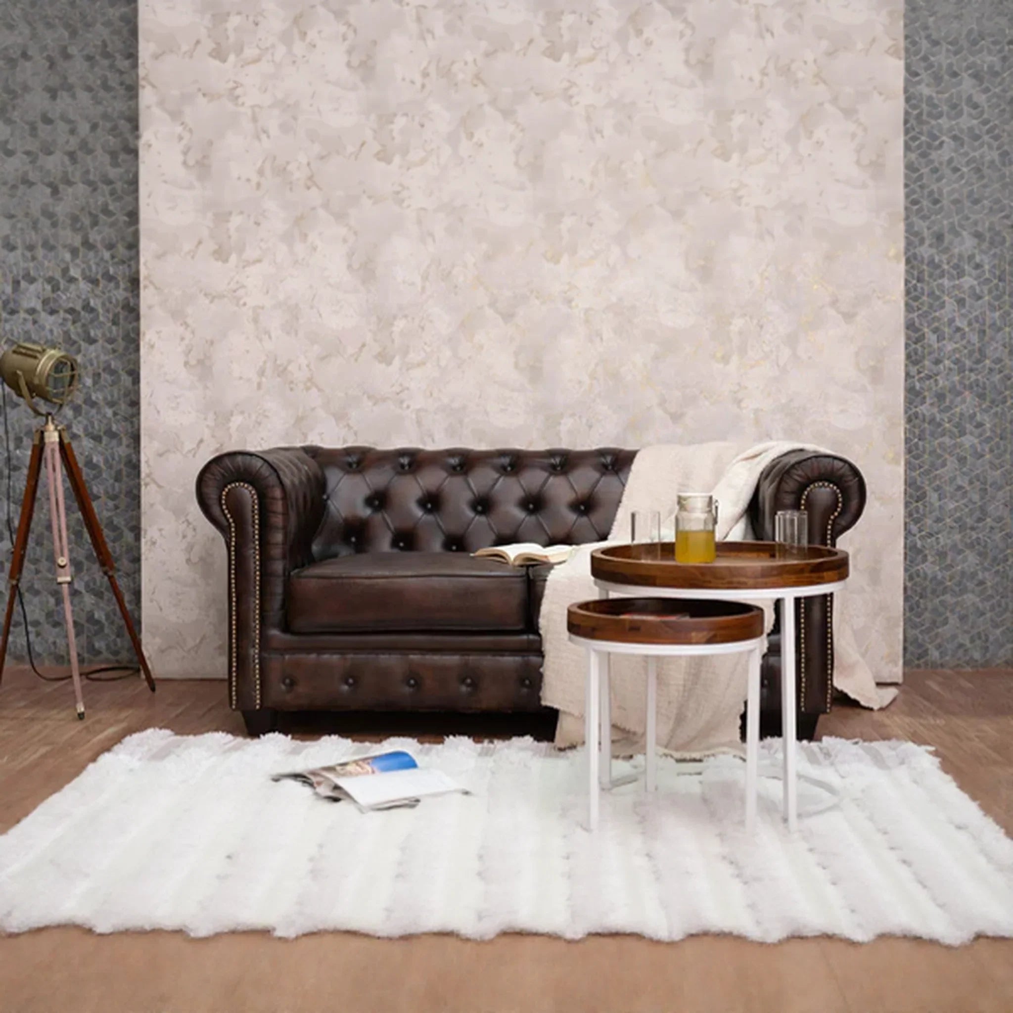 Adela Leather Chesterfield Two Seater Sofa