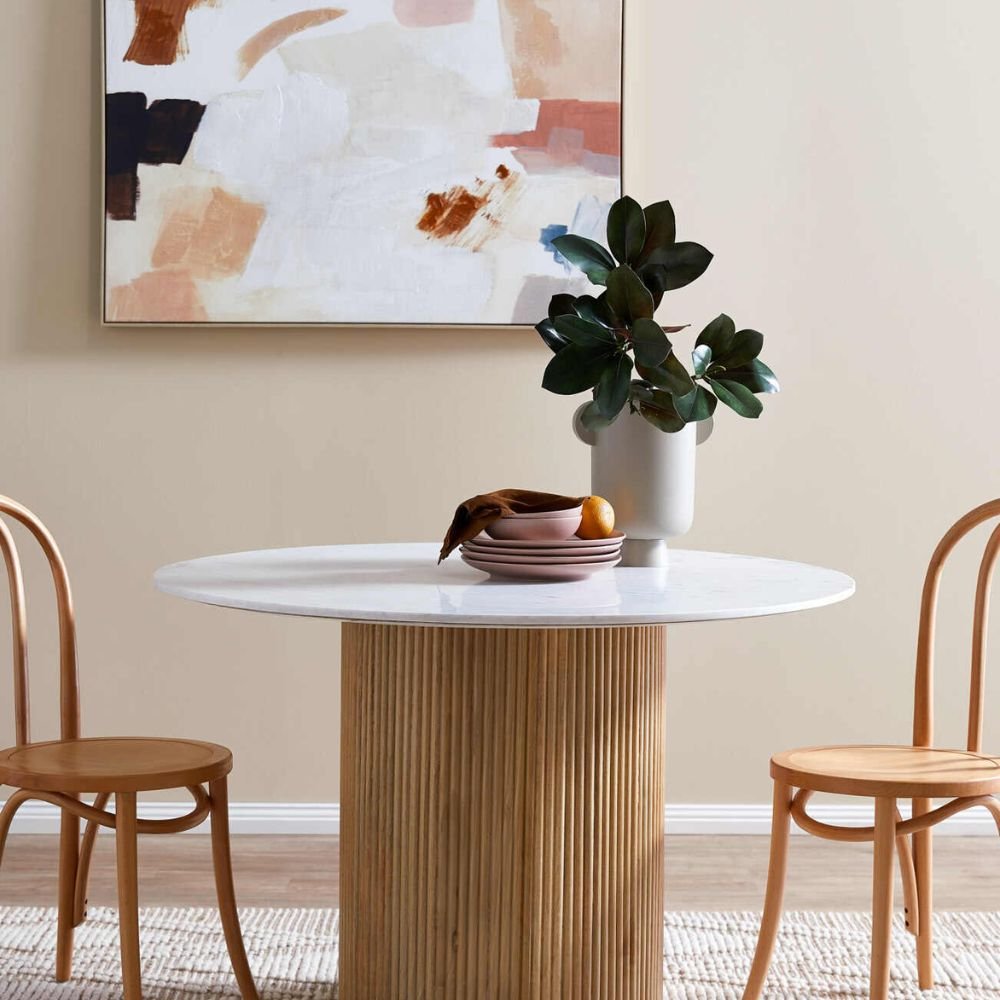 Bakewell Mango Wood & Marble Dining Table