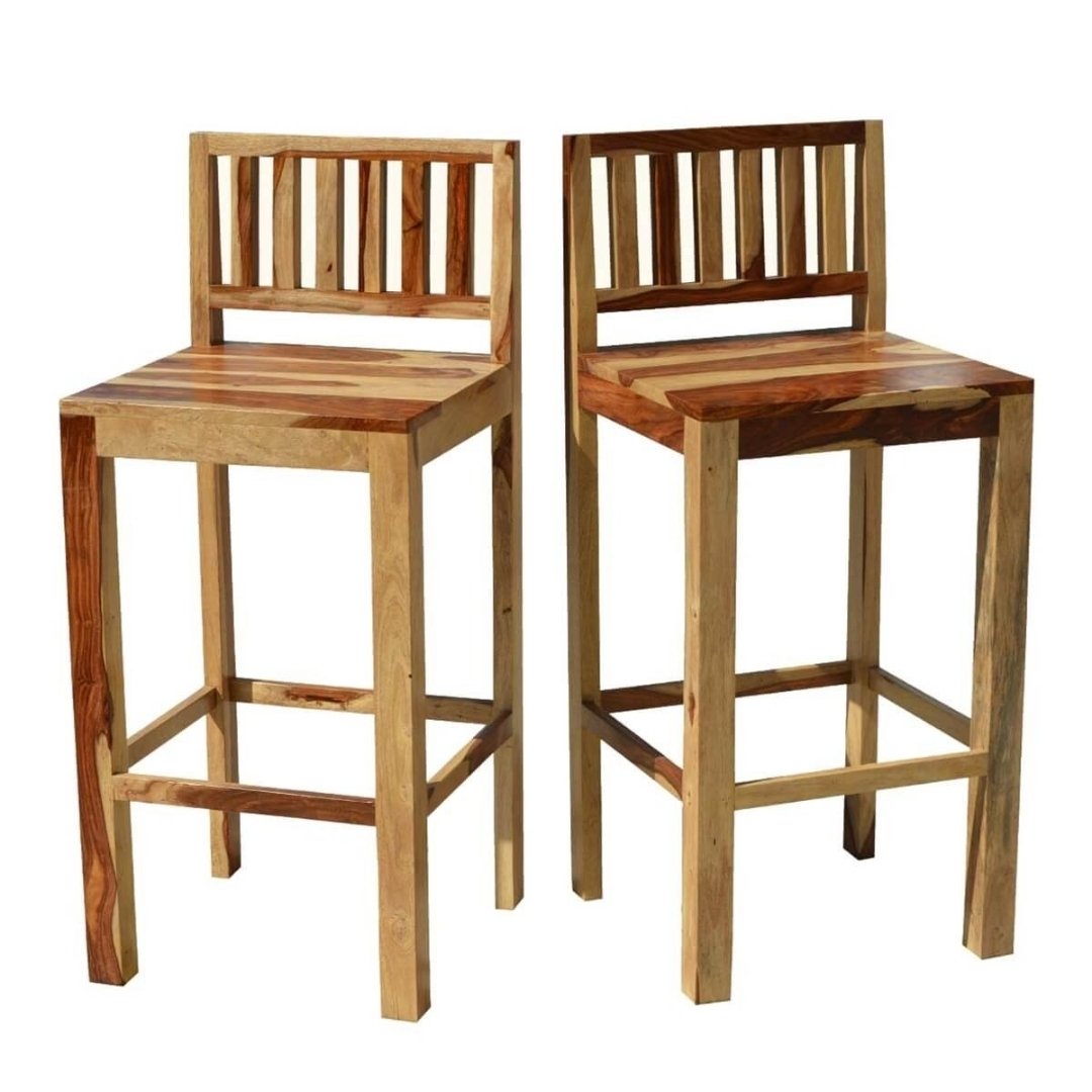 Bakewell Solid Sheesham Wood Tall Bar Chair Bar Stool
