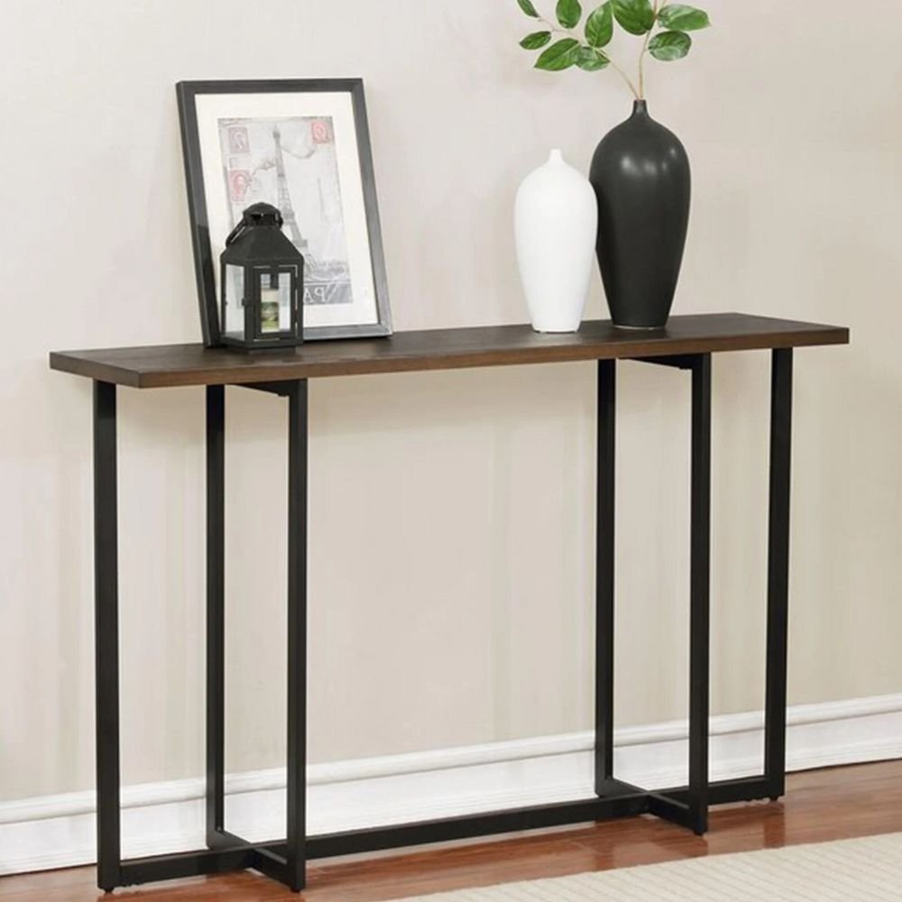 Beverley Metal & Wooden Black Console Table Barmer