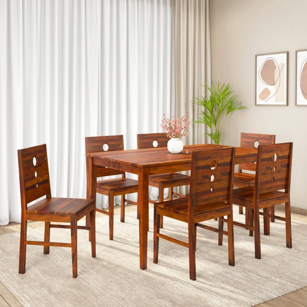 Beverley Solid Sheesham Wood 6 Seater Dining Set
