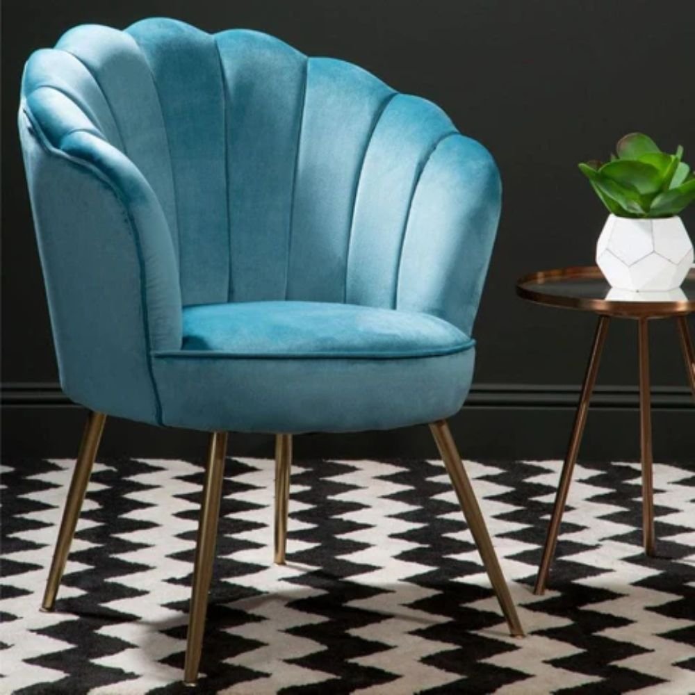 Beverley Velvet Scalloped Accent Chair