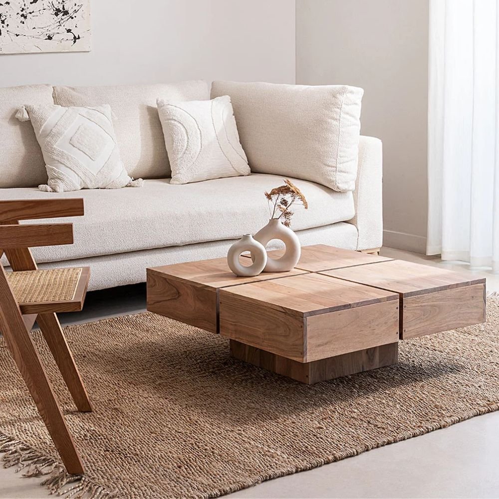 Bideford Modern Acacia Wood Coffee Table