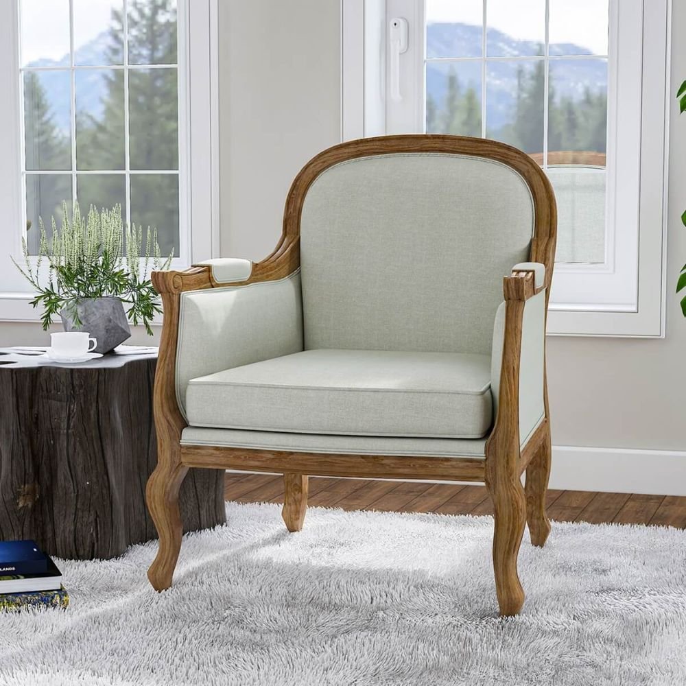 Brackley Teak Upholstered Accent Chair