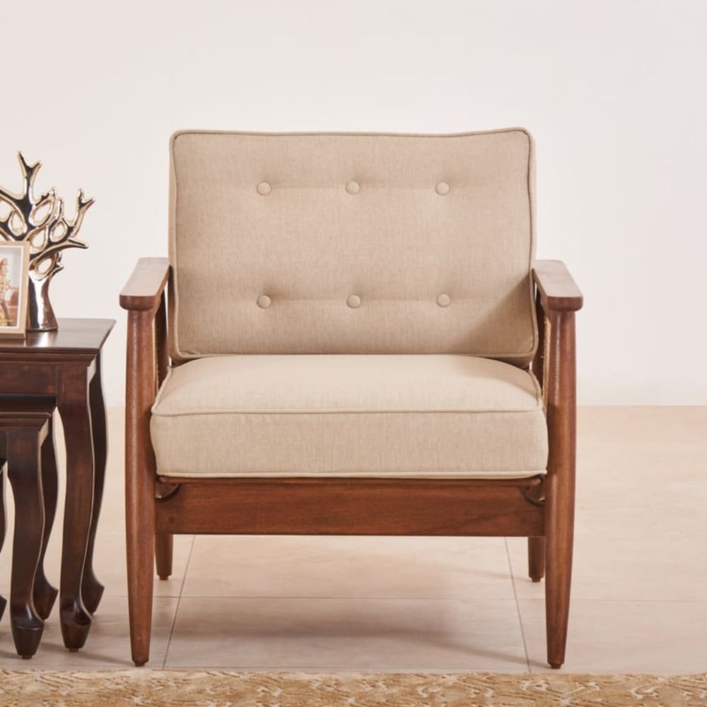 Cane Chair Fabric Accent Dining Chair in Yarm