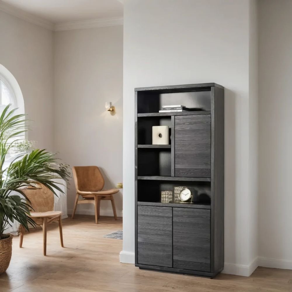 Cawood Black Finish Bookshelf