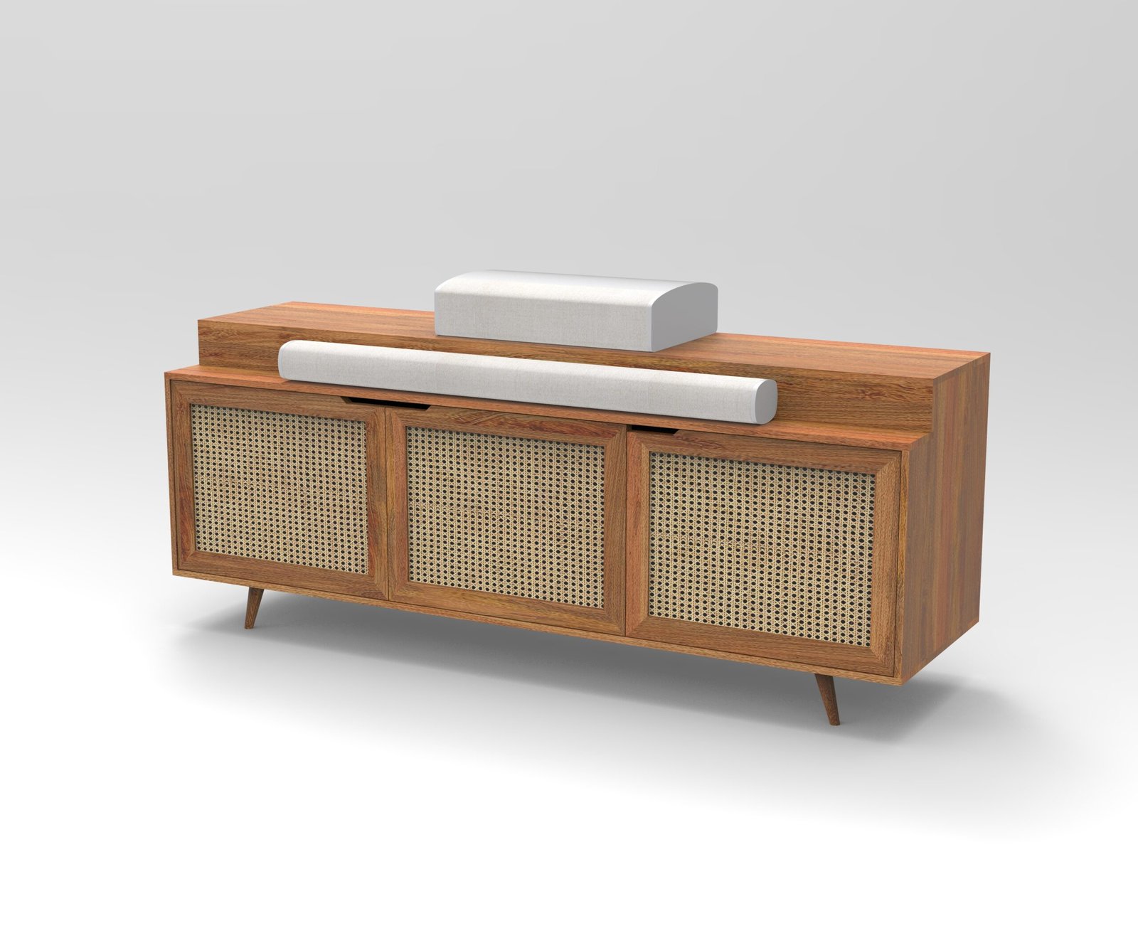 Chertsey Large 3 Door TV Units in Natural Finish