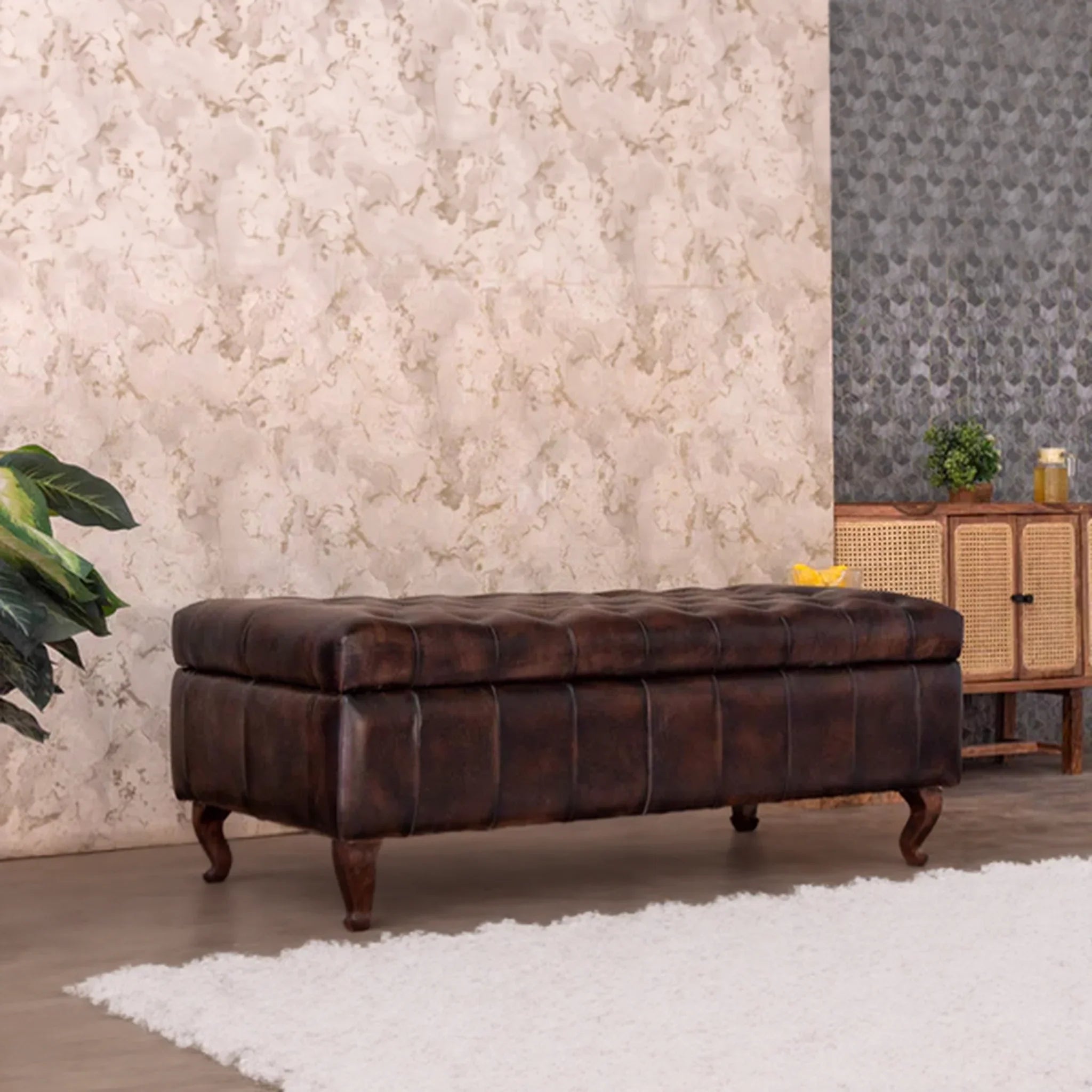Chesterfield Leather Center Table