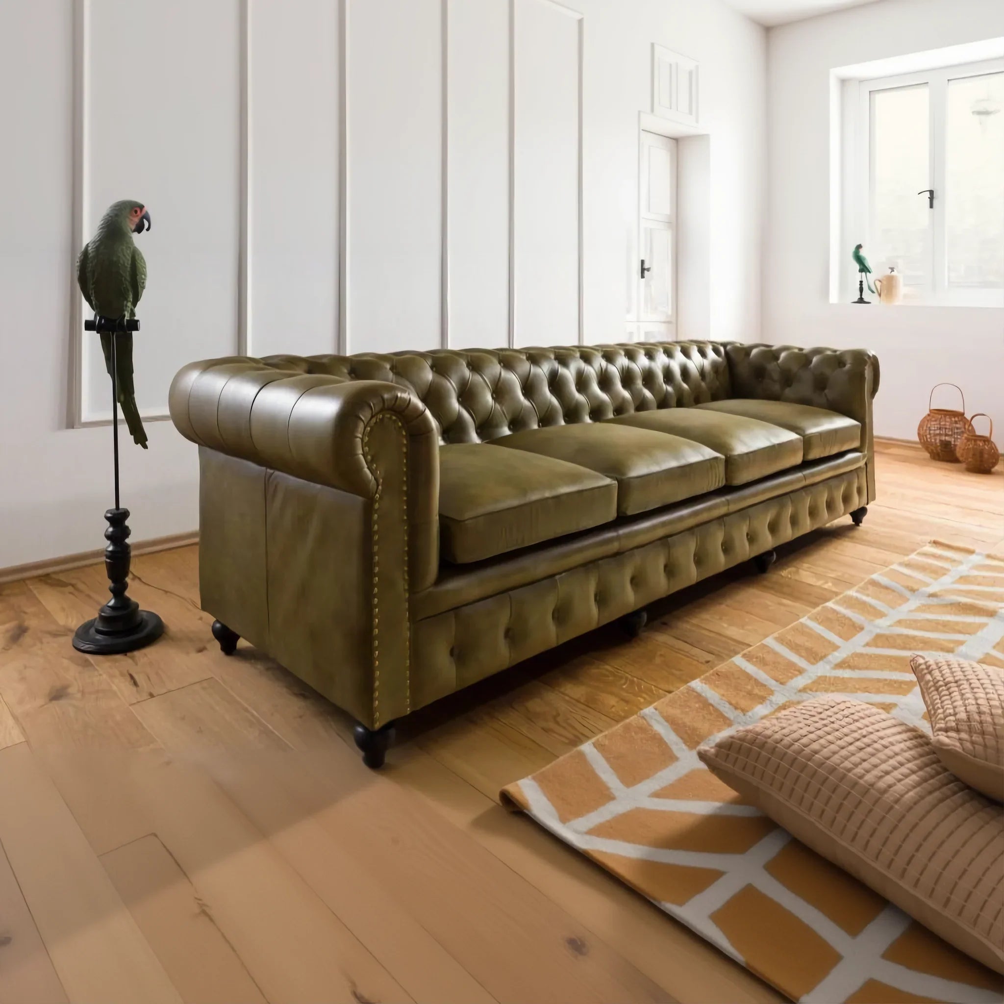 Daytona Leather Chesterfield Four Seater Sofa