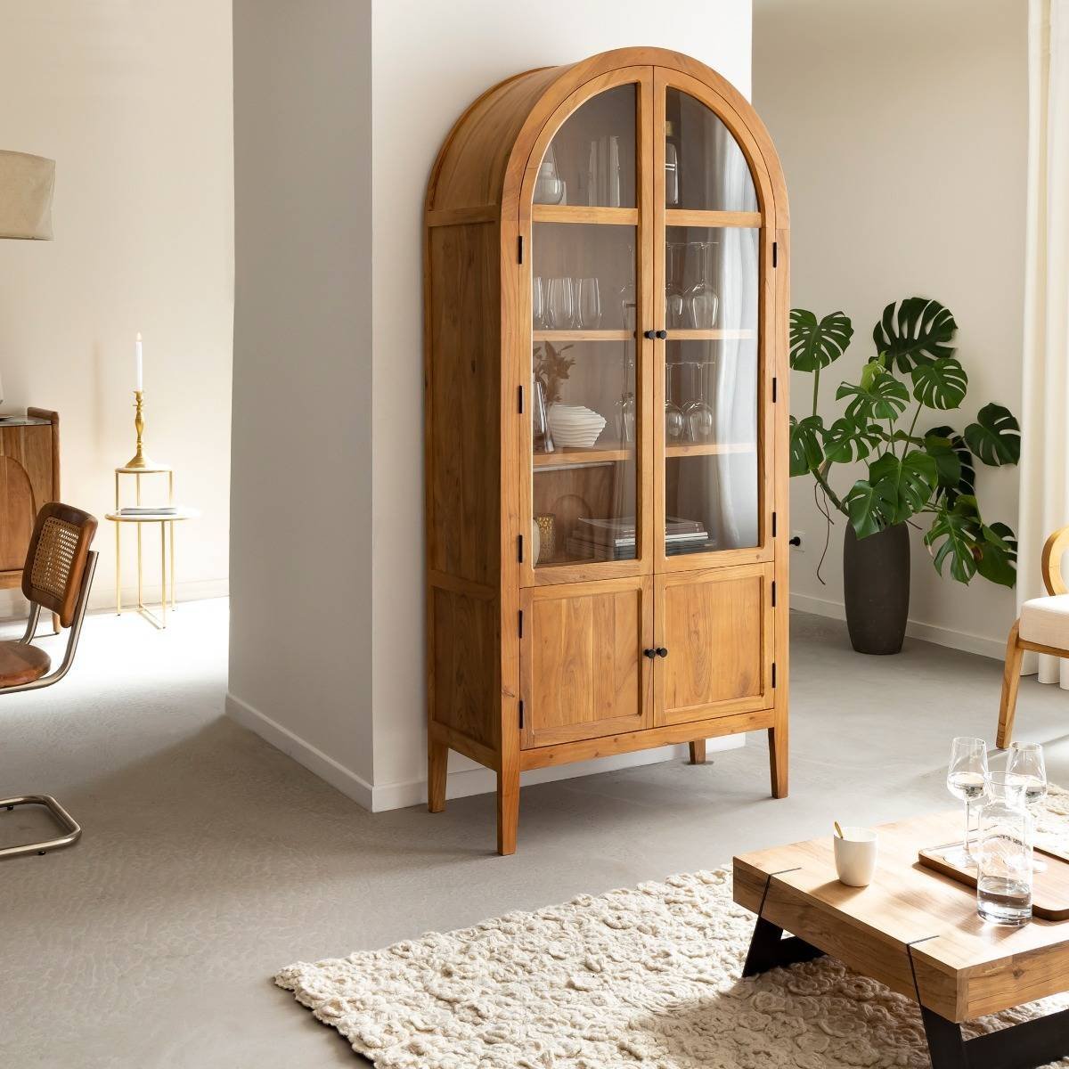 Denver Acacia Wood Display Cabinet #01