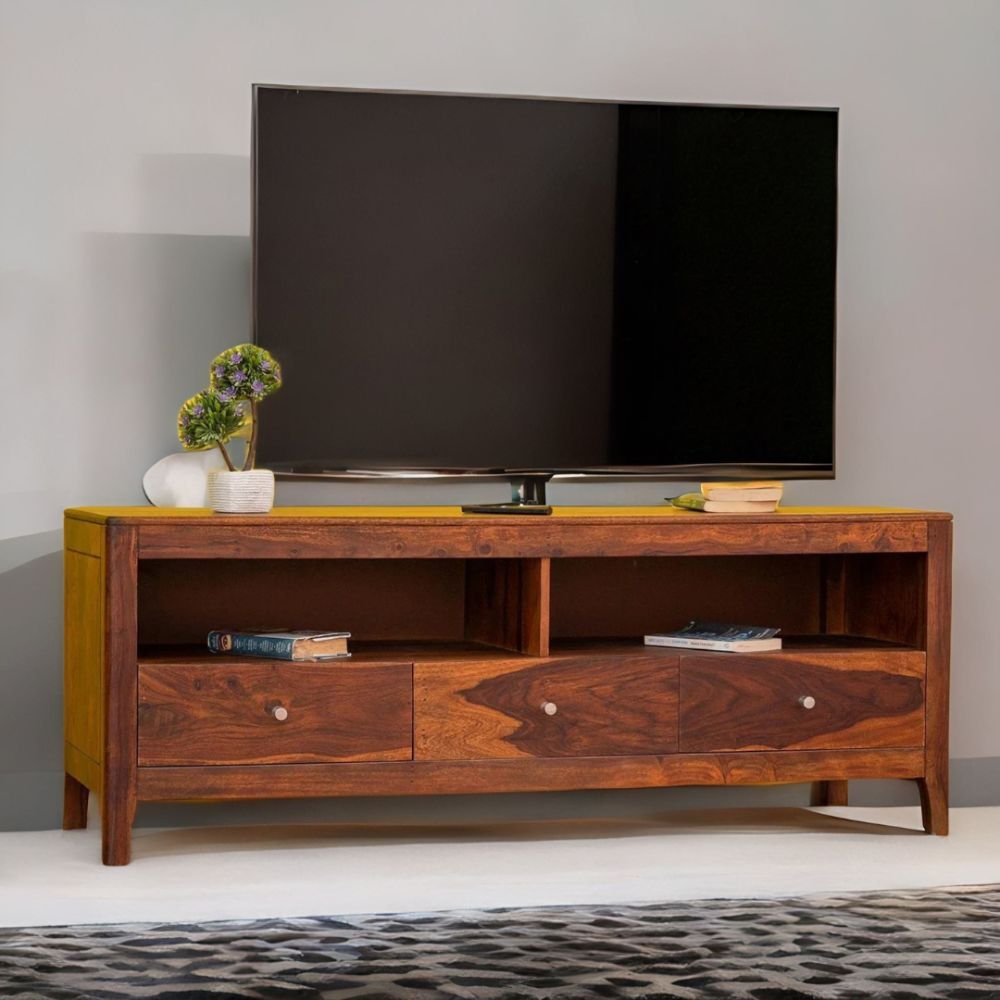 Devizes Sheesham Wood 3 Drawers TV Unit