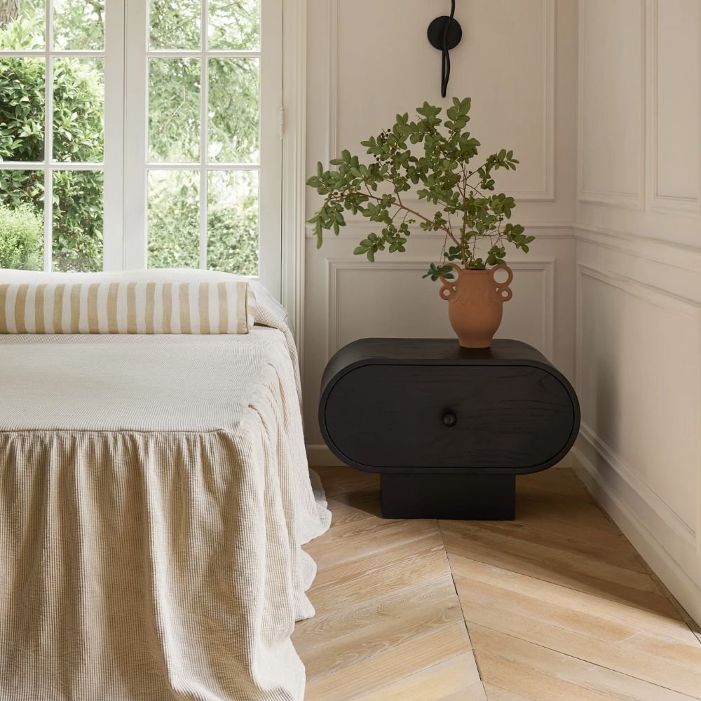 Dorking The Classic Bedside Table in Black Solid Wood