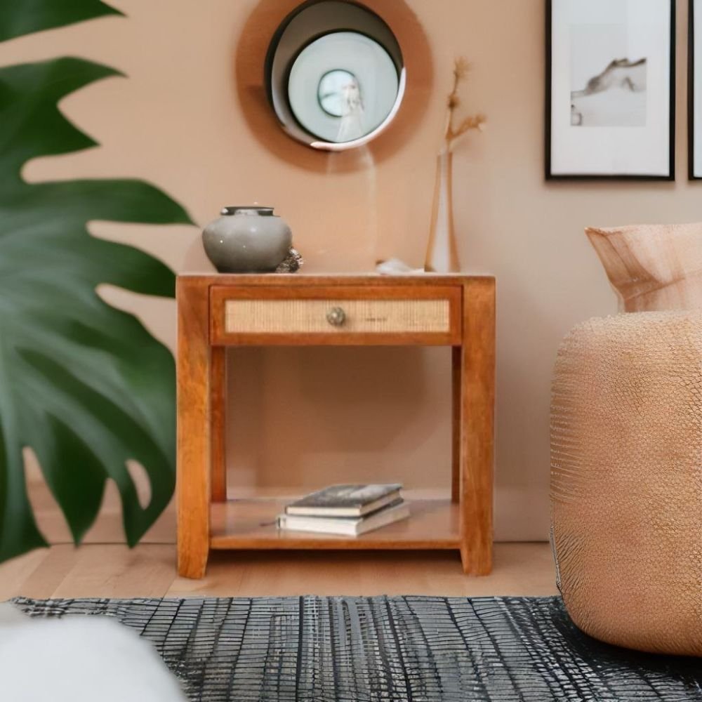 Dunster Modern Jaipur Solid Mango Wood Bedside Table