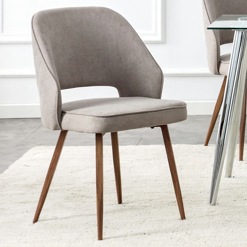 Elstree Modern Dining Chair, Linen Accent Chair, Living Room Leisure Chair