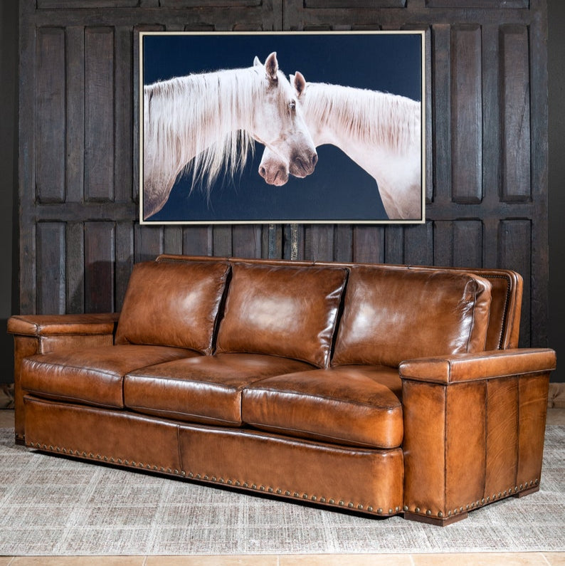 Emerson Leather Three Seater Sofa