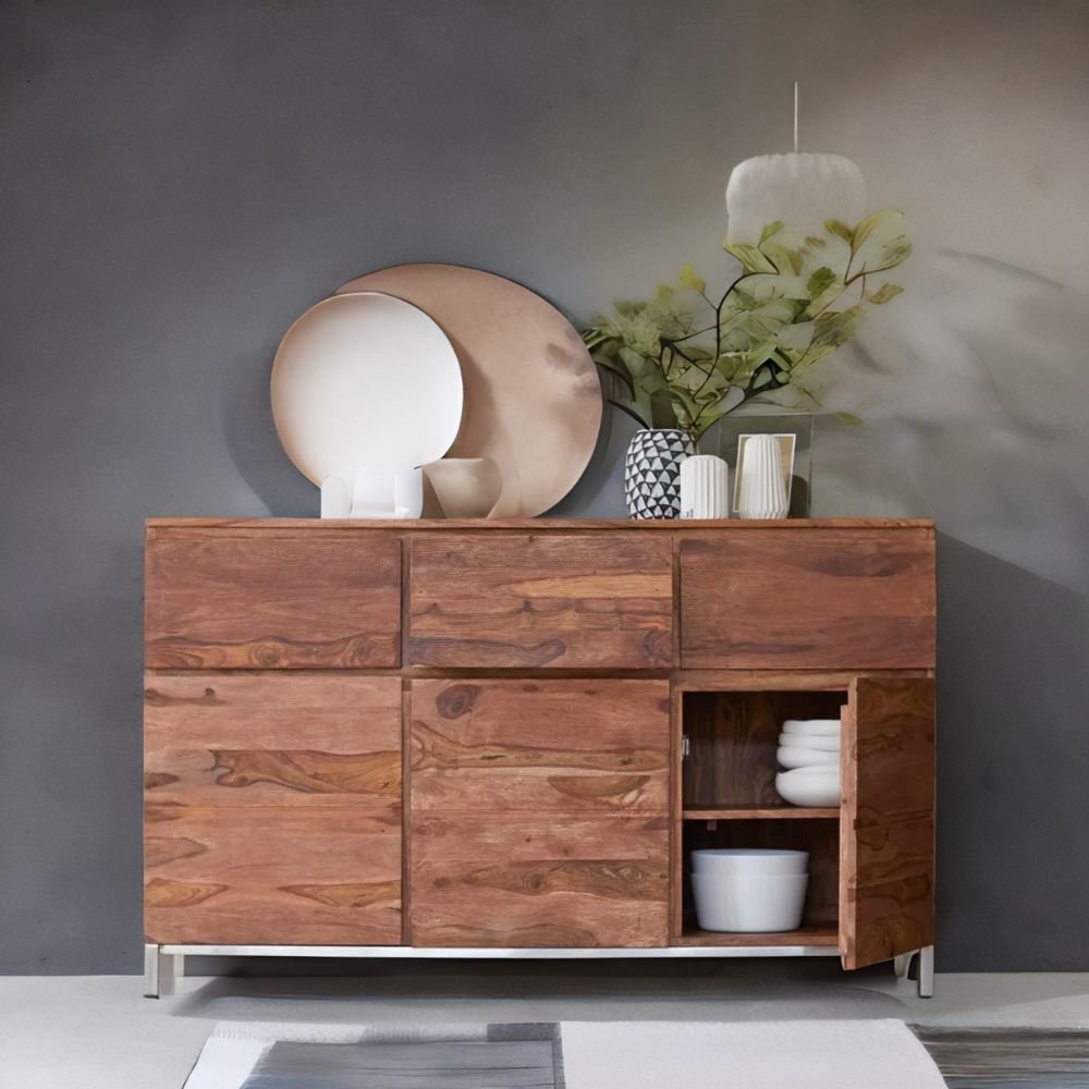 Evesham Natural Finish Sheesham Solid Wood Sideboard
