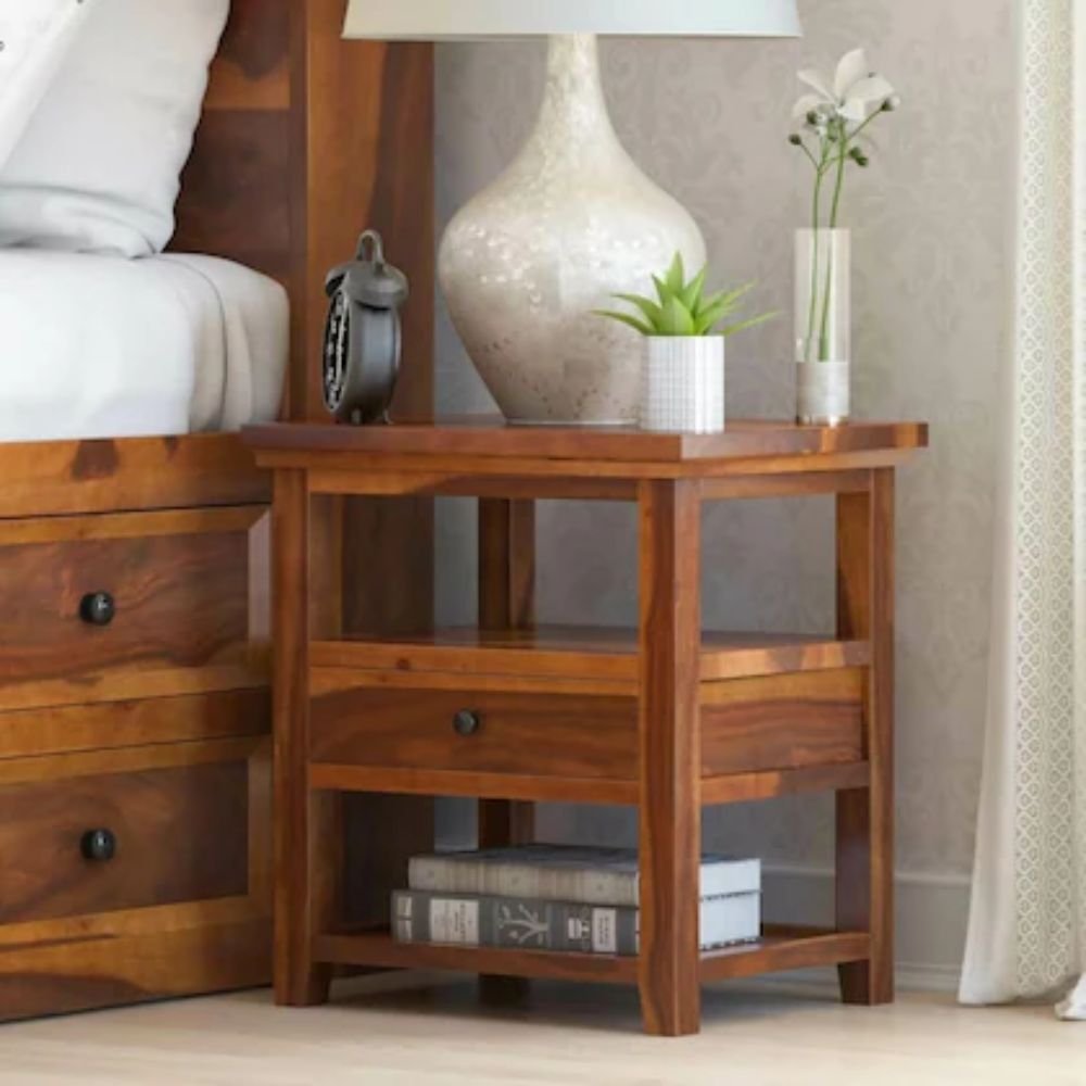 Evesham Solid Wood Bedside Table Armani