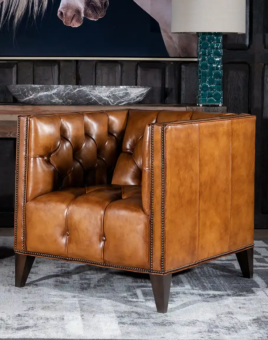 Genuine Leather Chesterfield Chair – Kavyon