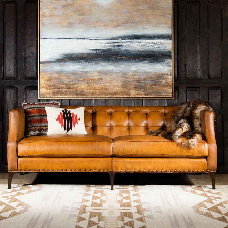 Hampton Leather Chesterfield Three Seater Sofa