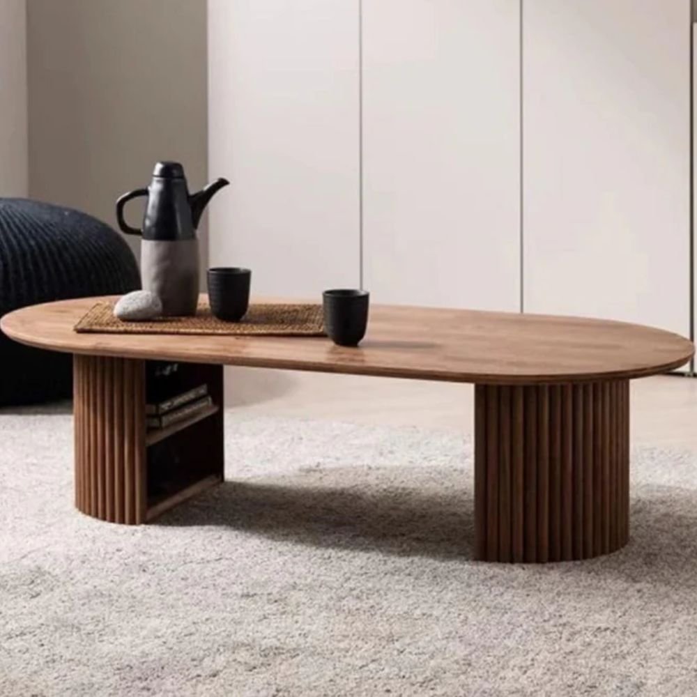 Hartley Wooden Centre Table Oval with Storage
