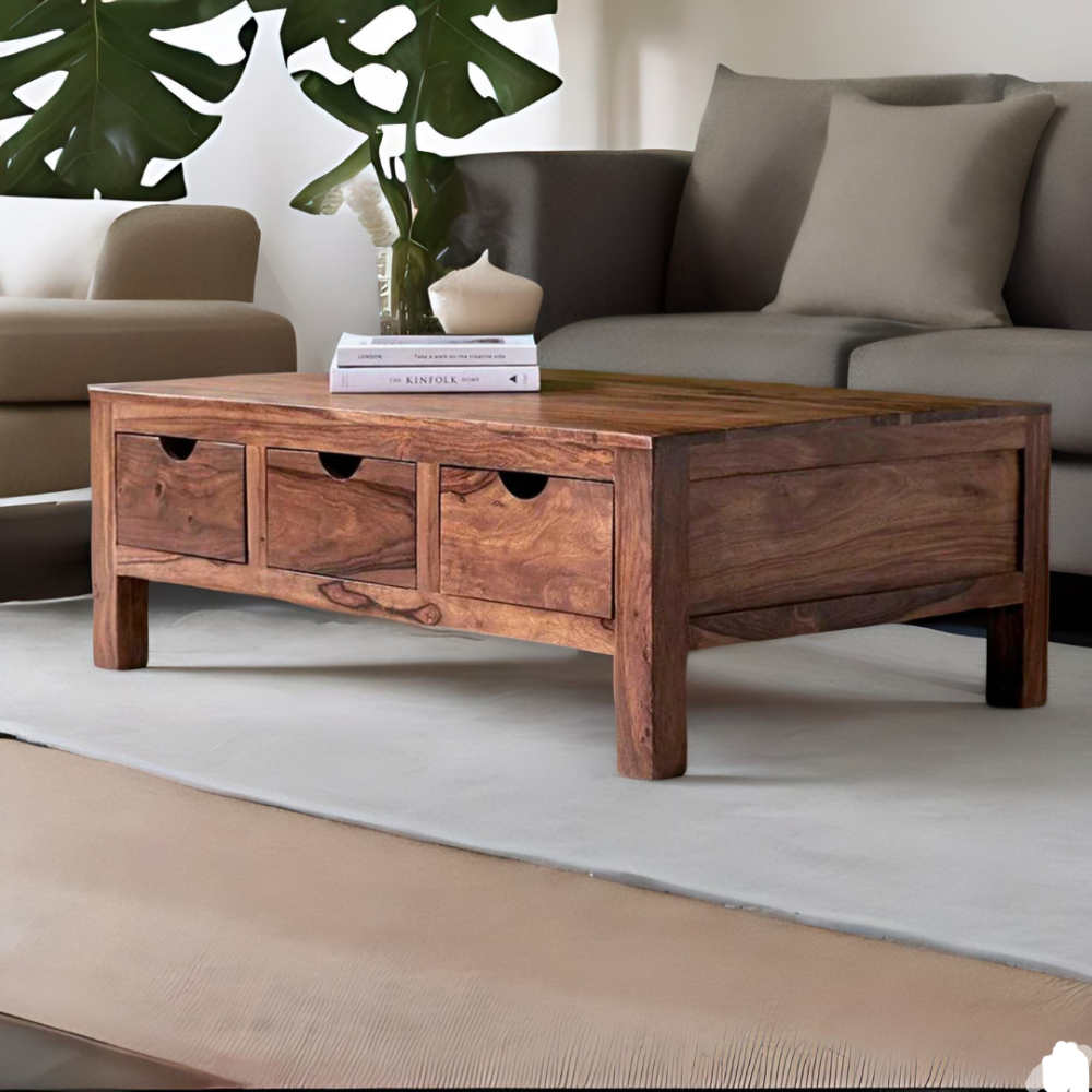 Ilkley Sheesham Wood 6-Drawer Coffee Table
