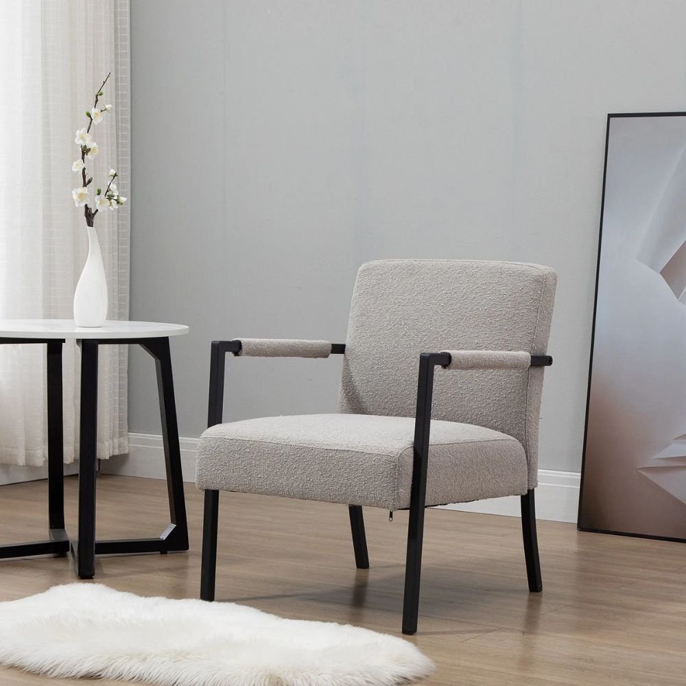 Iron Frame Accent Chair in Selby