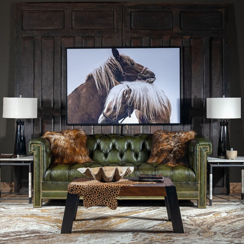 Ivada Leather Chesterfield Three Seater Sofa