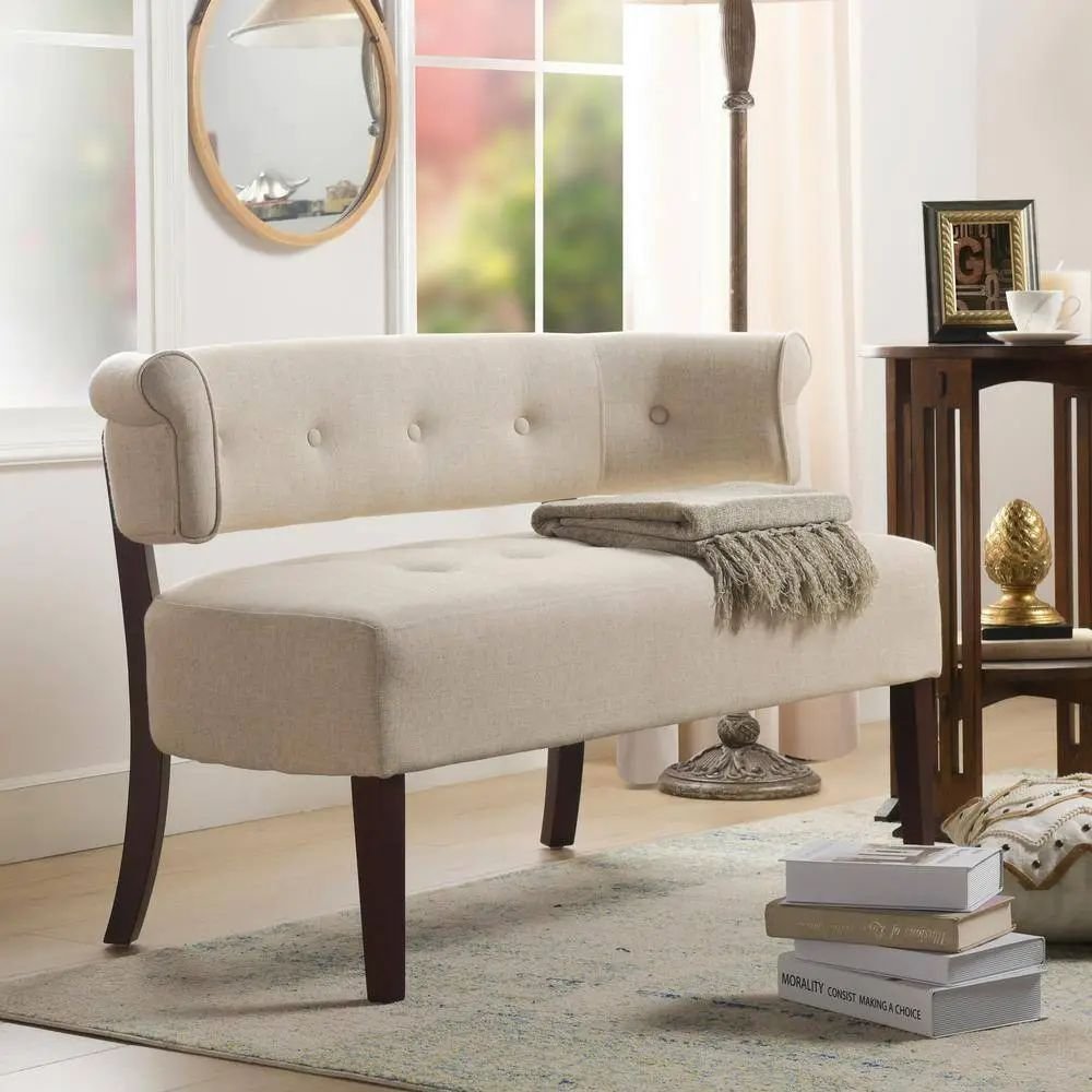 Kington Linen Tufted Armless 2-Seater Sofa