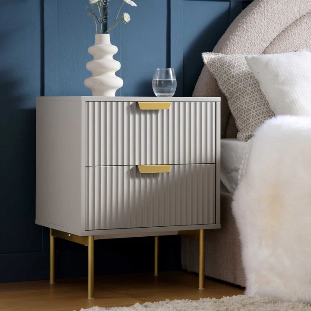 Kington Solid wood 2 drawer bedside table
