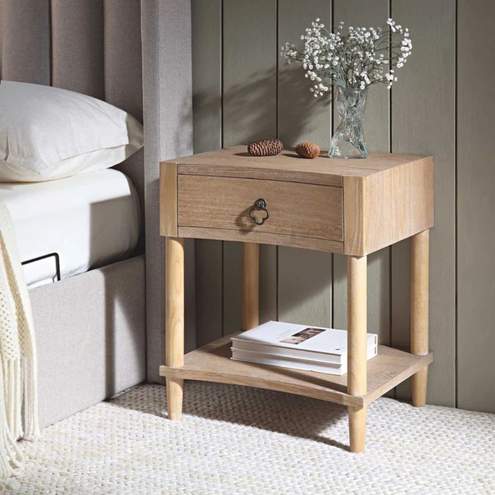 Ledbury Solid Wood Capital Bedside with Drawer