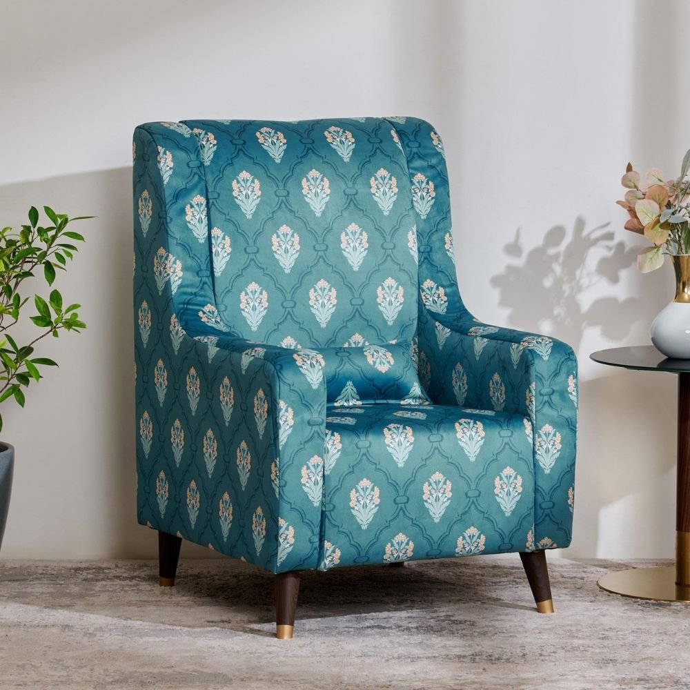Lewes Velvet Wing Chair