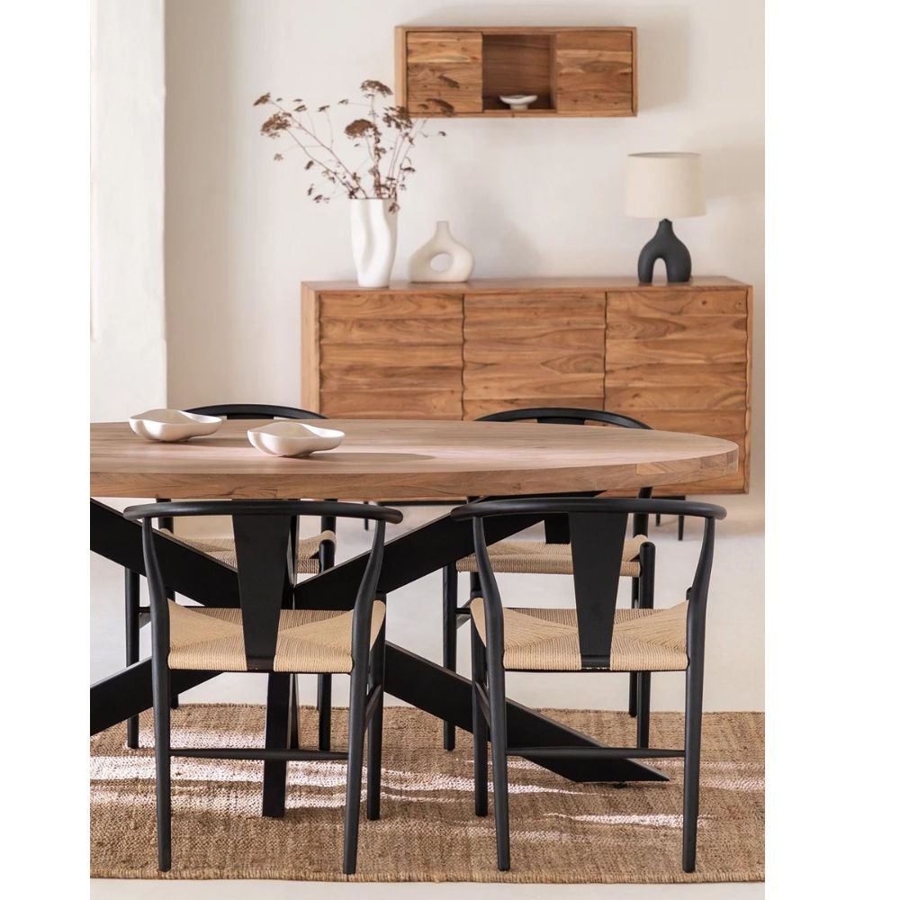 Moreton Oval Dining Table in Acacia Wood (200x100)