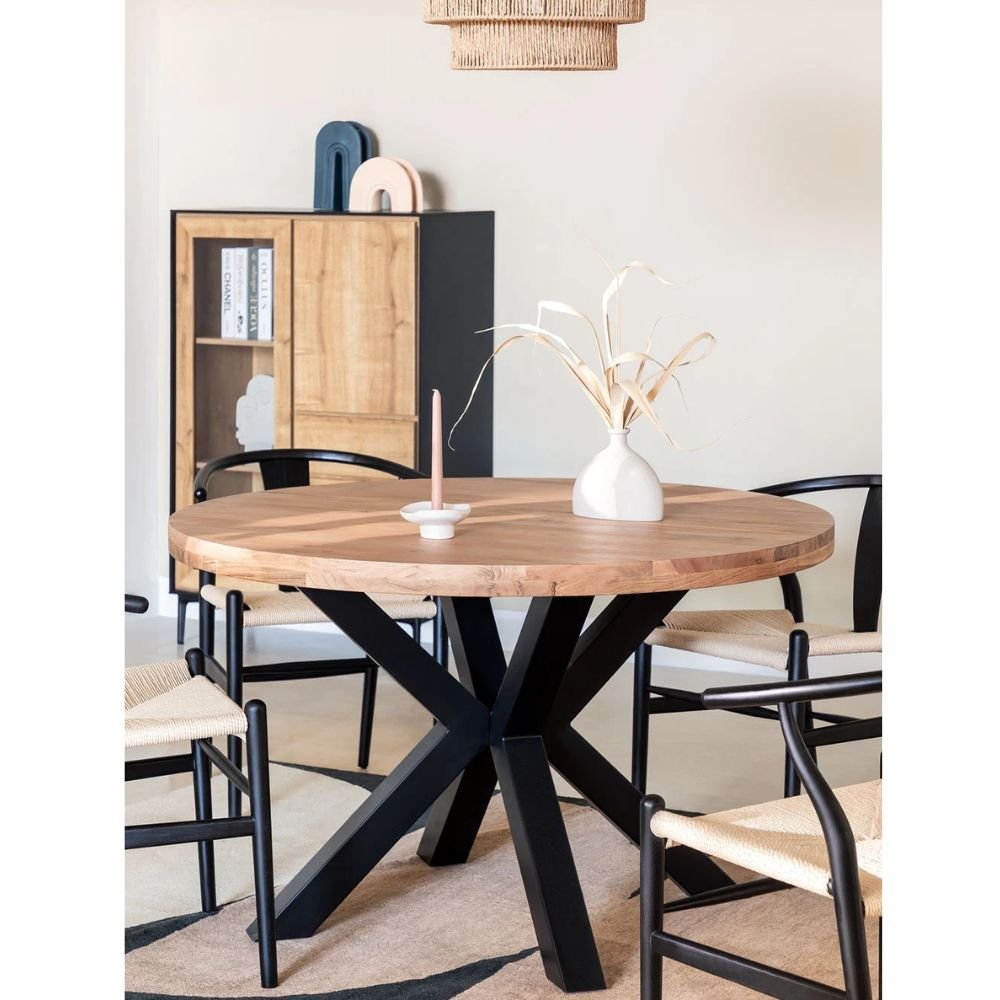Padstow Round Acacia Wood Dining Table (120 cm)