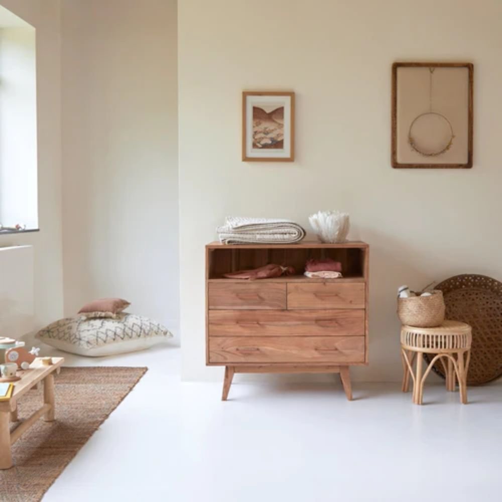 Padstow Solid Wood 4-Drawer Chest of Drawers for Bedroom Storage
