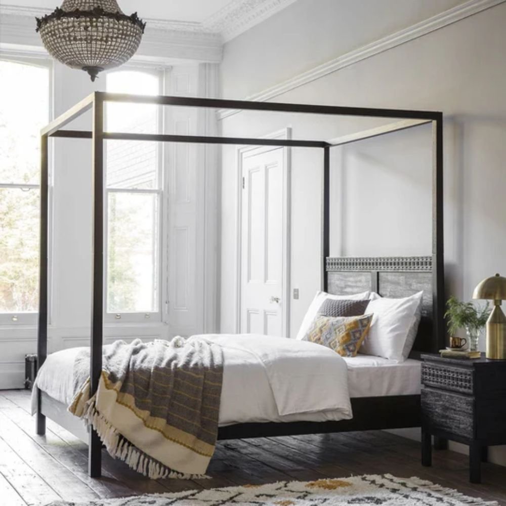 Penrith Solid Sheesham Wood King Size Poster Bed