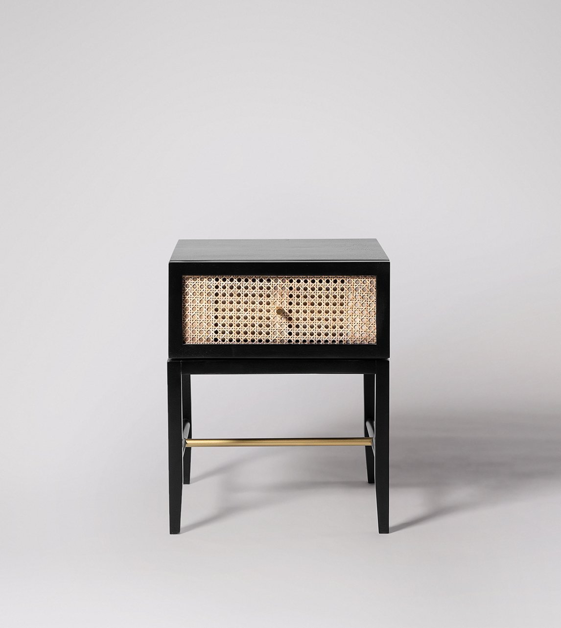 Rattan Black Bedside Table #08