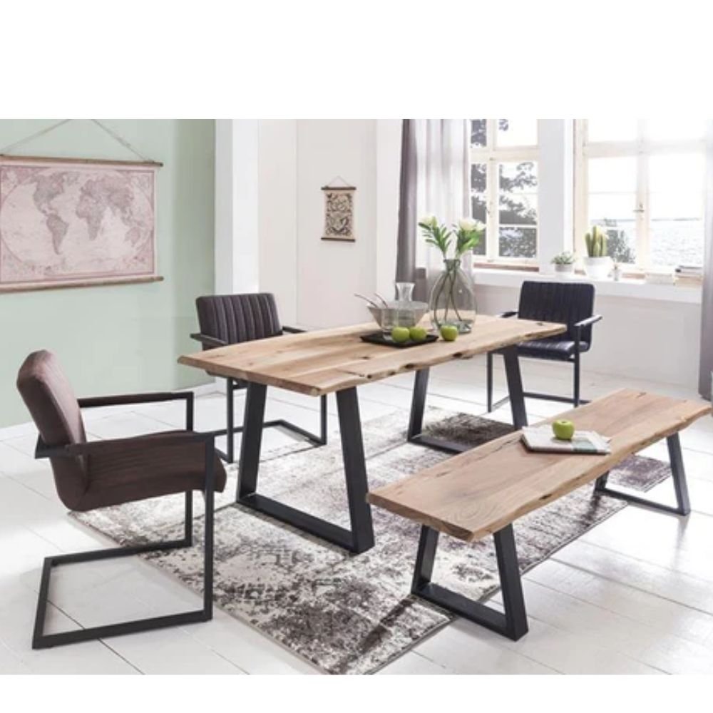 Ripon Modern Solid Wood Live Edge Dining Set