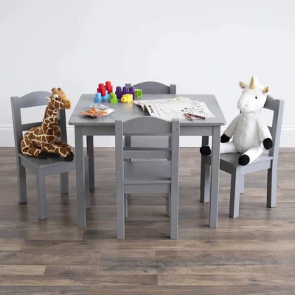 Shepton Solid Wood Table with 4 Chairs for Kids Dining Set