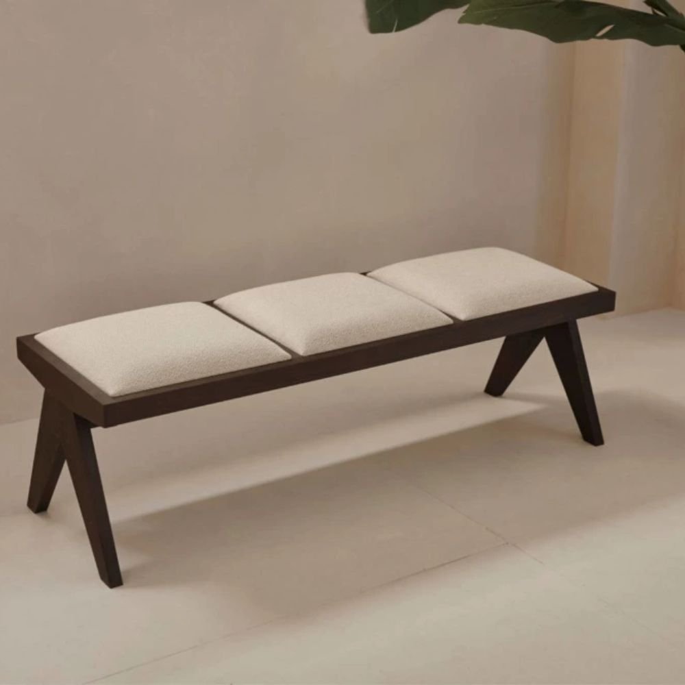 Shepton Solid Wood Upholstered Bench