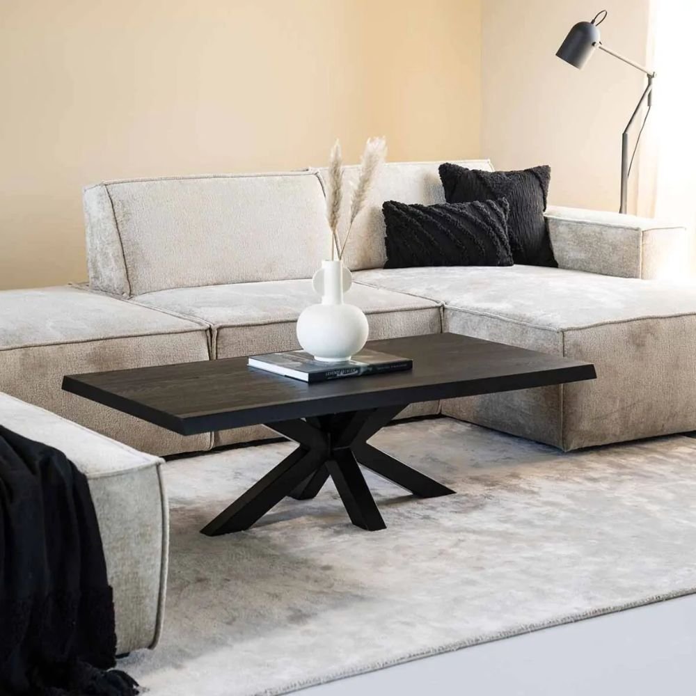 Skipton Coffee Table With Spider Leg Black