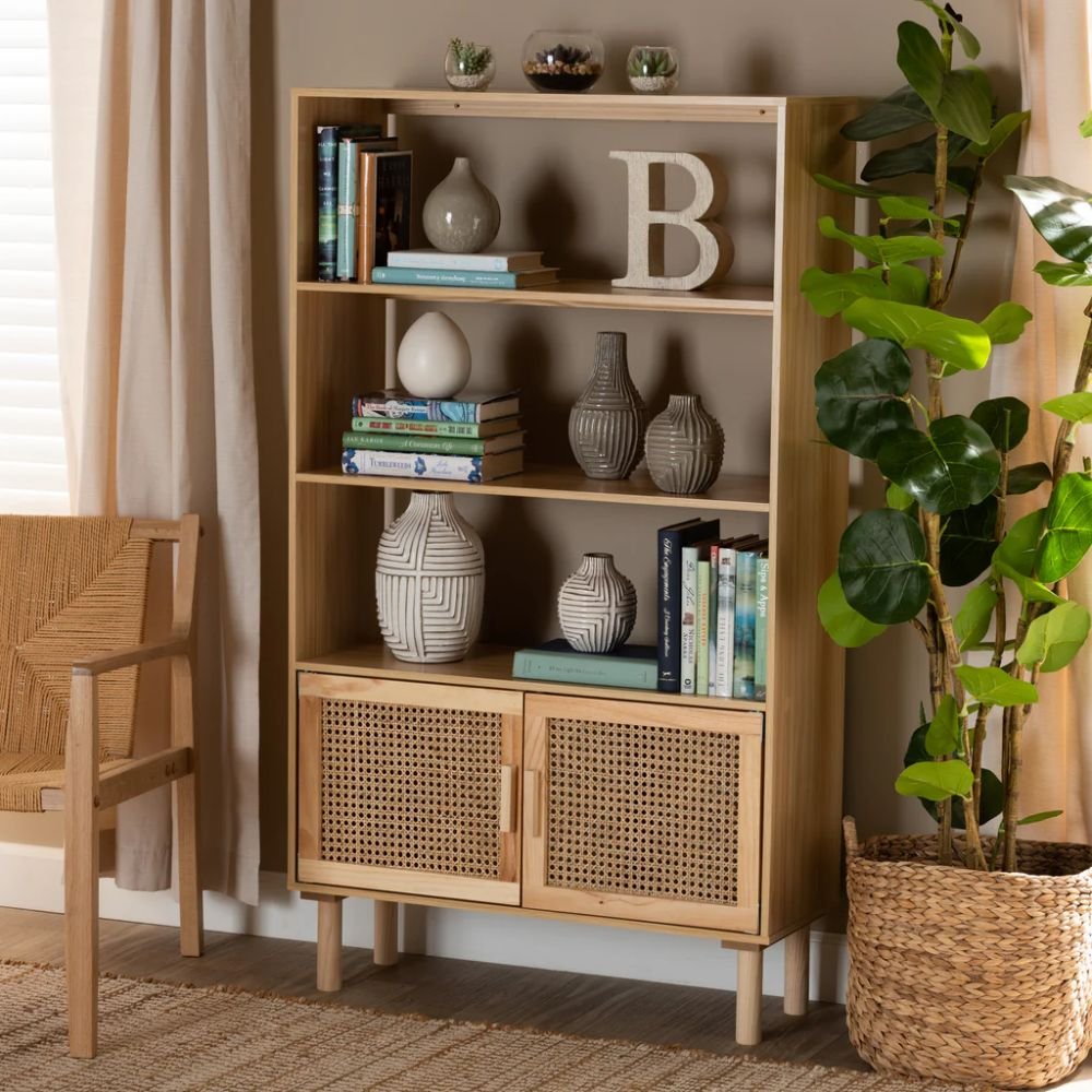 Stow Boho-Chic Solid Wood Bookcase