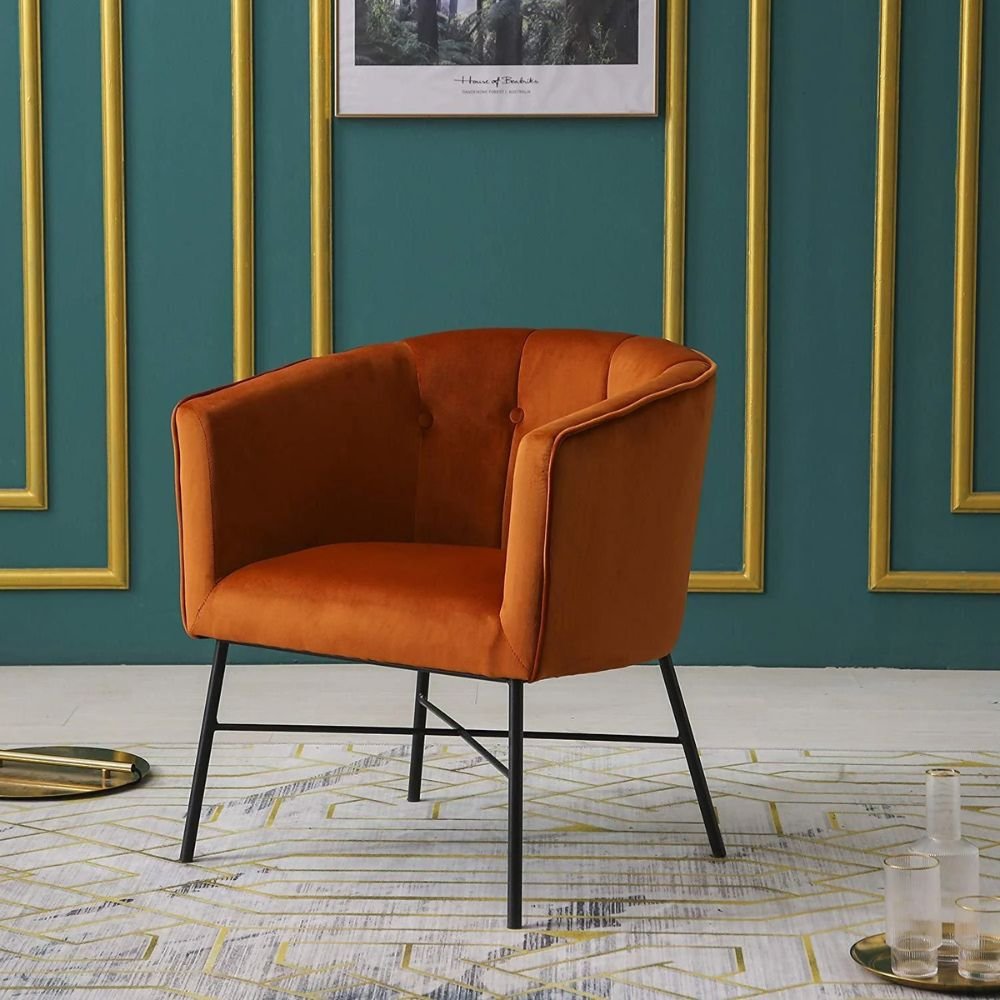 Stow Chair In Burnt Orange Velvet chair