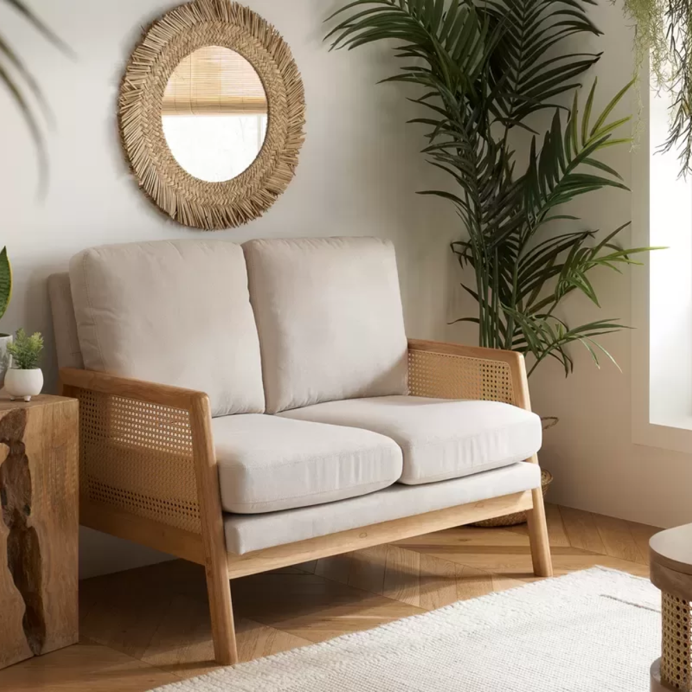 Stow Modern 2 Seater Cane Sofa