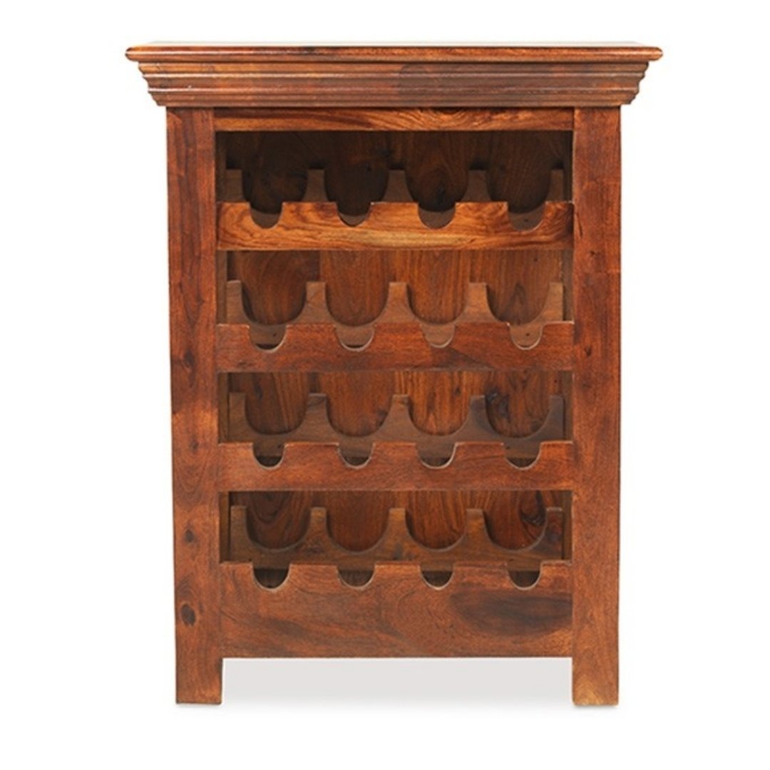 Stow Solid Wood Bar Cabinet with Wine Rack