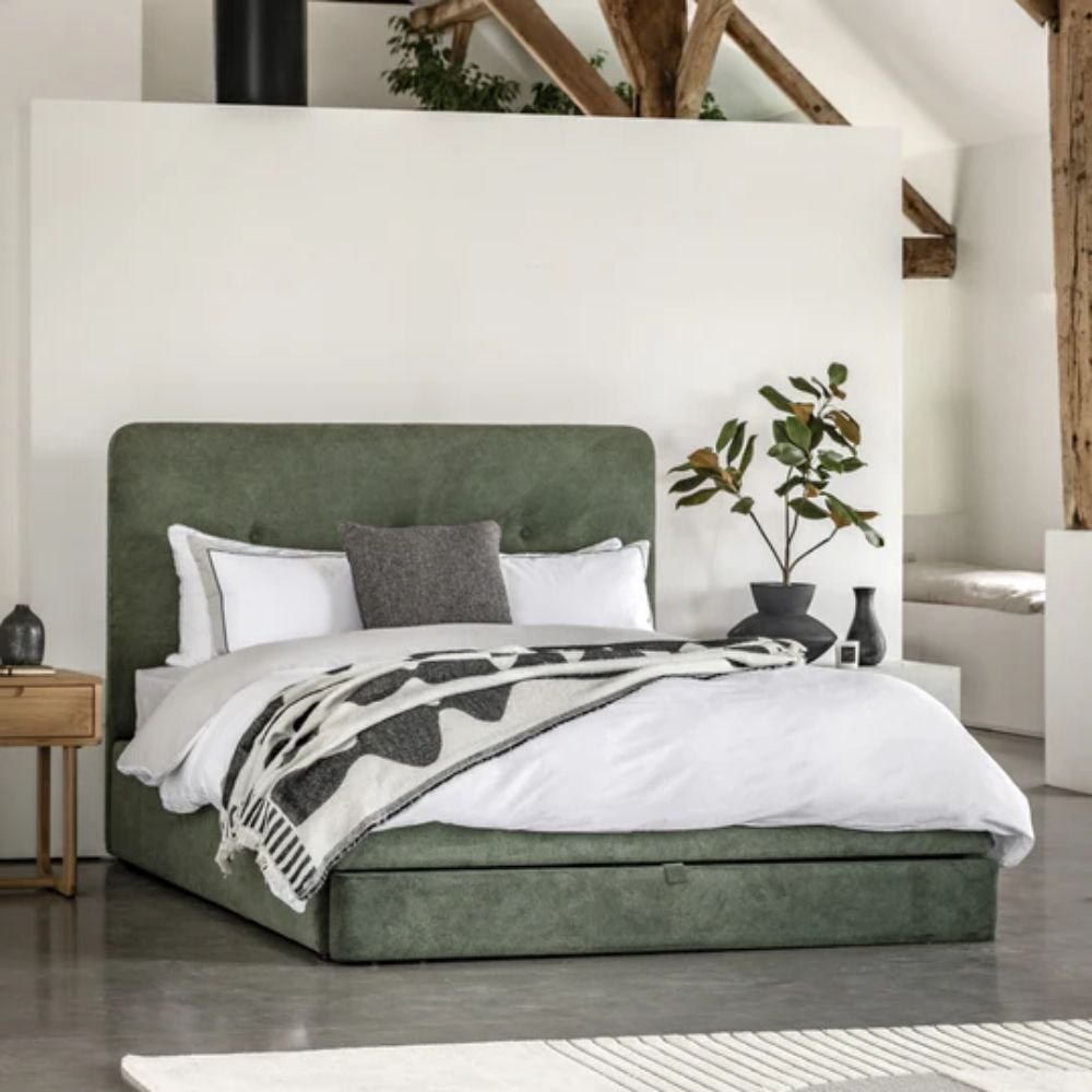 Stow Velvet Bed with Storage Bed
