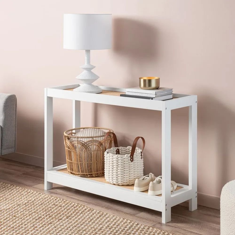 Thaxted White Solid Wood Console Table