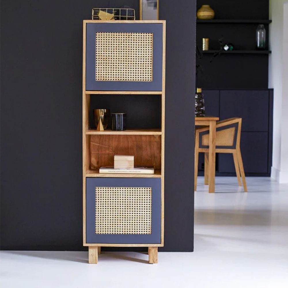Topsham Minimalist Black Ladder Bookcase