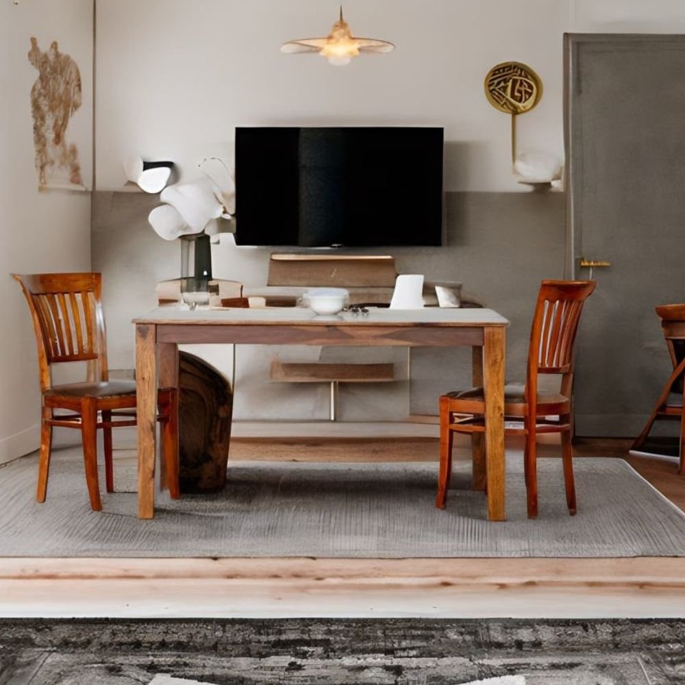 Topsham Solid Sheesham Wood 4 Seater Dining Set