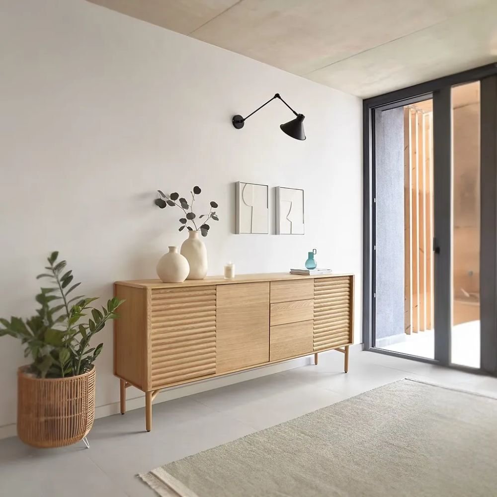 Wantage Solid Wood Bedroom Sideboard with 3 Doors and 3 Drawers
