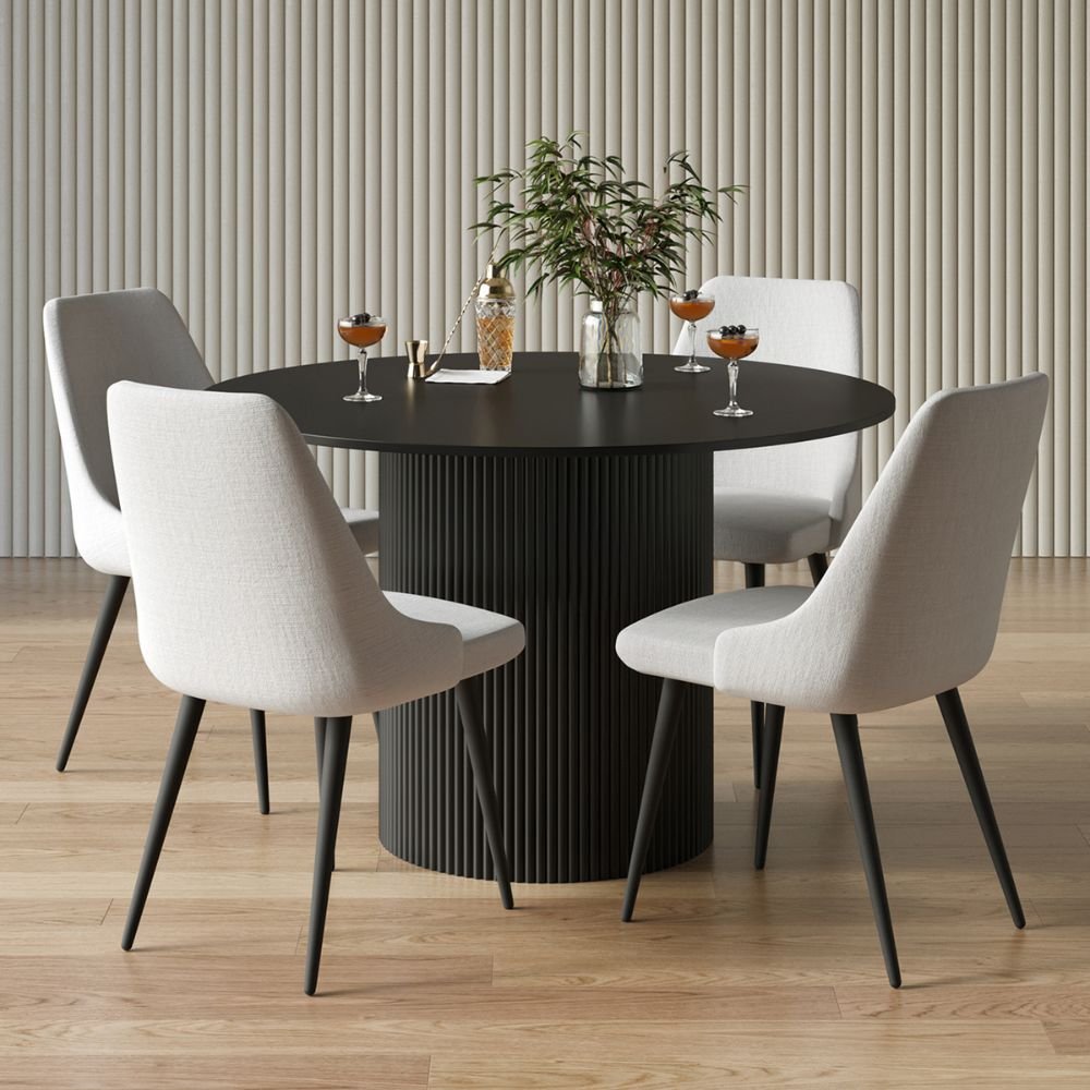 Wareham Black Mango Wood Round Dining Table